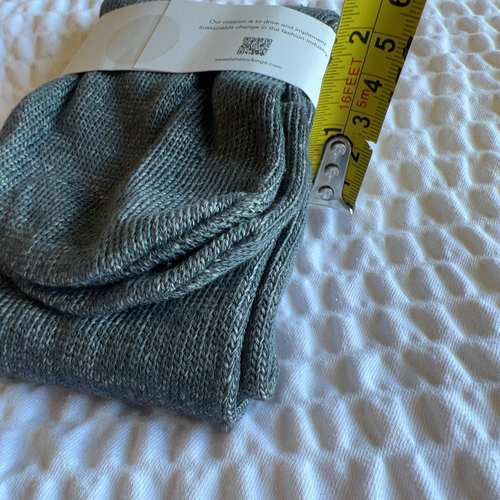 Swedish Stockings Crew Socks Unisex One Size Green Mid Calf Cotton Blend — image 6 of 6